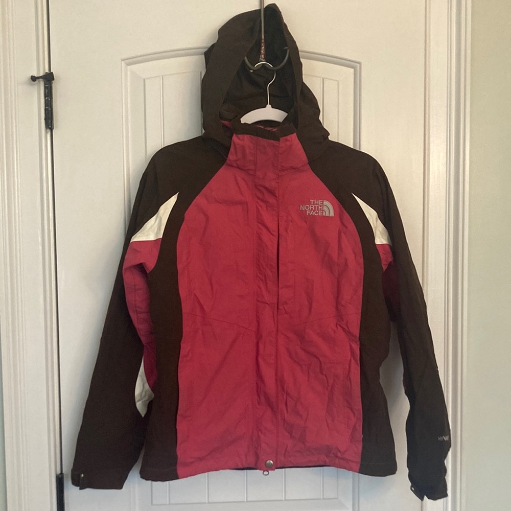 The North Face Hyvent Hooded Jacket Women’s Sz S/P Pink and Brown